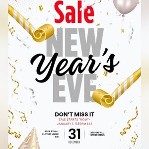 All clothes and shoes $18 and under 5 for$35 Everything Else 20% off